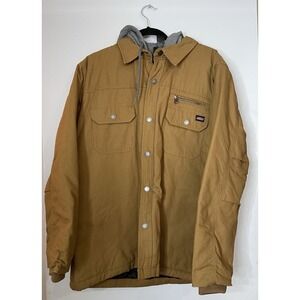 Dickies Jacket Men Large Canvas Quilt Lined Hooded Chore Work Barn Coat